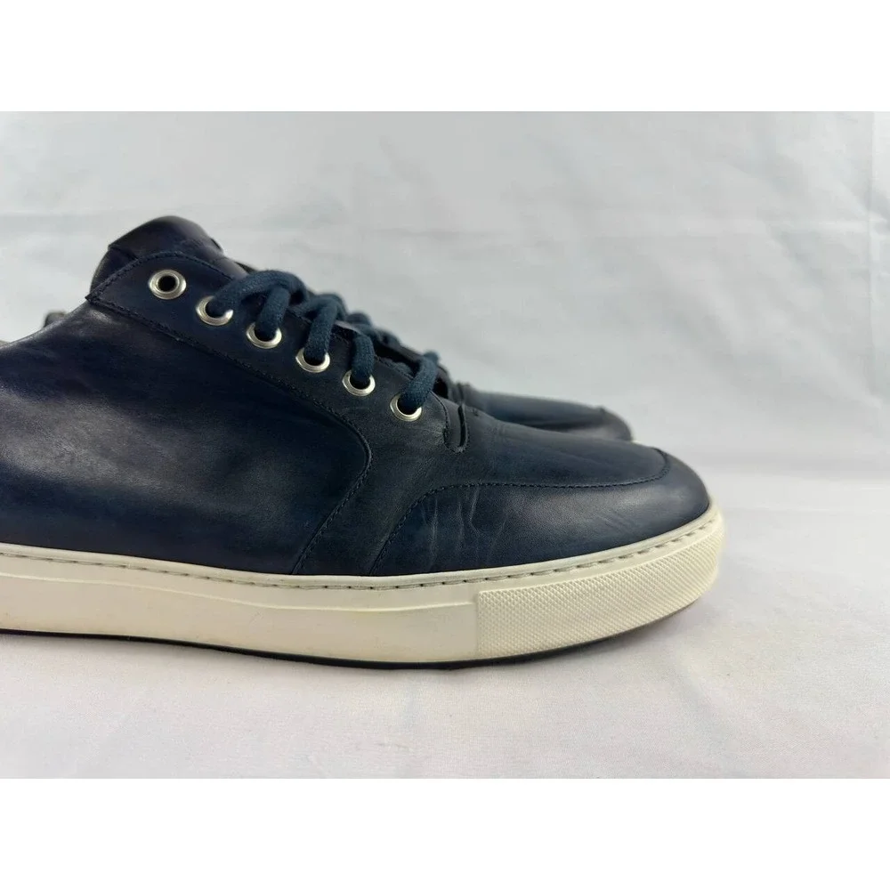 MAGNANNI Costa Low Sneakers Navy Blue Leather Men's Shoes Size 10.5